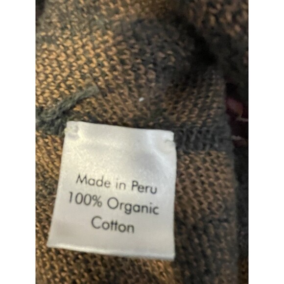 Indigenous Organic Aztec Cardigan Boho Vintage Cotton Shrug Hippie Medium - Picture 3 of 12